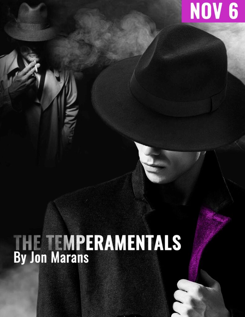 The Tempermentals by Jon Marans, two men looking mysteriously smoking with hints of purple
