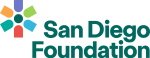 Logo for the San Diego Foundation with a multicolored star in the top left corner